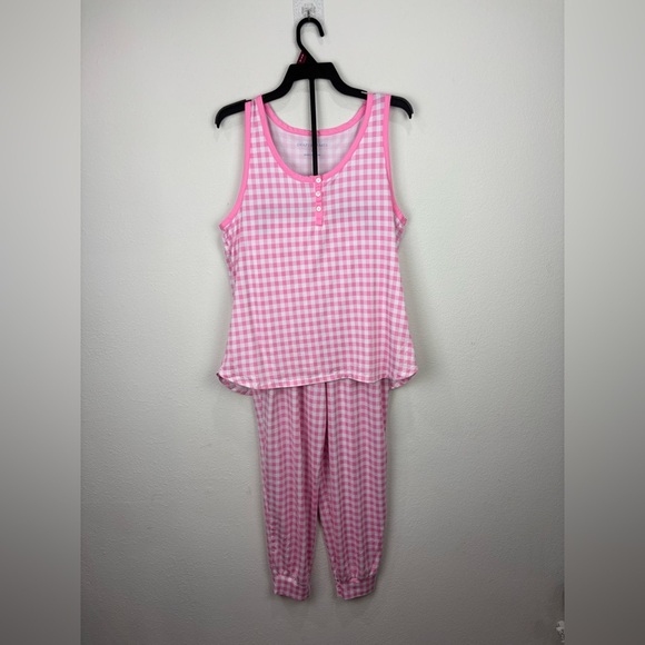 Draper James Hilary Pink Gingham Pajama Set Size Small checkered girly Lounge - Picture 4 of 13